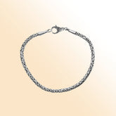 AB-1000-S-2MM Bali Hand Crafted Byzantine Style Sterling Silver Bracelet With Lobster Jewelry Bali Designs Inc 7
